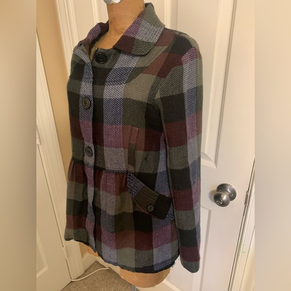 Vintage Volcom Purple Checkered Peacoat M - Picture 3 of 9